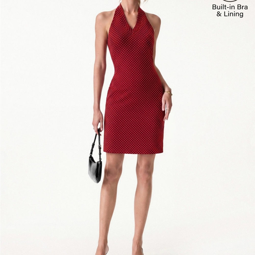 OGL Red Polka Dot V-Neck Mini Dress. Size XL